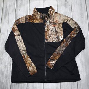 Habit Full Zip Fleece Jacket Realtree Camo Black Hunting Fishing - Men's XL